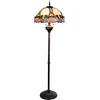 Image de Lumilamp Tiffany Vloerlamp Ø 50x164 cm Roze Groen Glas Roos