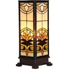 Image de Lumilamp Tiffany Tafellamp 18x18x45 cm Beige Bruin Glas