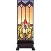 Image de Lumilamp Tiffany Tafellamp 17x17x44 cm Beige Blauw Glas