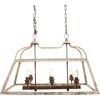 Image de Clayre & Eef Hanglamp 87x35x60 cm Wit Bruin Hout