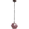 Image de Lumilamp Hanglamp Tiffany 21x21x17/90 cm Roze Geel Glas Bloemen