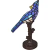 Image de Lumilamp Tiffany Tafellamp Vogel 15x12x33 cm Blauw Polyresin