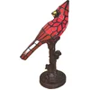 Image de Lumilamp Tiffany Tafellamp Vogel 15x12x33 cm Rood Kunststof