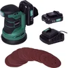 Image de VONROC Accu schuurmachine   VPower 20V - Incl. 2x 2.0Ah accu & oplader - Ø125mm - Met stofzak & 12 stuks schuurpapier