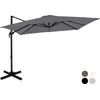 Image de VONROC Premium Zweefparasol Pisogne 300x300cm   Incl. kruisvoet & beschermhoes   Vierkante parasol   360 ° Draaibaar - Kantelbaar   UV werend doek - Grijs