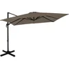 Image de VONROC Premium Zweefparasol Pisogne 300x300cm   Incl. kruisvoet & beschermhoes   Vierkante parasol   360 ° Draaibaar - Kantelbaar   UV werend doek - Taupe