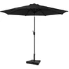Image de VONROC Premium Stokparasol Recanati Ø300cm   Incl. parasolvoet & beschermhoes - Ronde parasol - Kantelbaar   UV werend doek - Zwart