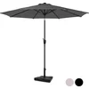 Image de VONROC Premium Stokparasol Recanati Ø300cm   Incl. parasolvoet & beschermhoes - Ronde parasol - Kantelbaar   UV werend doek - Grijs