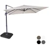 Image de VONROC Premium Zweefparasol Pisogne 300x300cm   Incl. vulbare tegels, kruisvoet & beschermhoes   Vierkante parasol   360 ° Draaibaar - Kantelbaar   UV werend doek - Beige