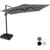 Image de VONROC Premium Zweefparasol Pisogne 300x300cm   Incl. vulbare tegels, kruisvoet & beschermhoes   Vierkante parasol   360 ° Draaibaar - Kantelbaar   UV werend doek - Grijs