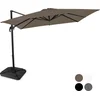 Image de VONROC Premium Zweefparasol Pisogne 300x300cm   Incl. vulbare tegels, kruisvoet & beschermhoes   Vierkante parasol   360 ° Draaibaar - Kantelbaar   UV werend doek - Taupe