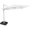 Image de VONROC Premium Zweefparasol Pisogne 300x300cm   Incl. vulbare tegels, kruisvoet & beschermhoes   Vierkante parasol   360 ° Draaibaar - Kantelbaar   UV werend doek - Wit