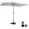 Image de VONROC Premium Parasol Rapallo 200x300cm   Duurzame parasol - combi set incl. parasolvoet van 20 kg - Kantelbaar   UV werend doek - beige   Incl. beschermhoes