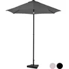 Image de VONROC Premium Parasol Torbole   Ø200cm - Duurzame stokparasol   combi set incl. parasolvoet van 20 kg - UV werend doek - Grijs   Incl. beschermhoes