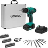 Image de VONROC Accuboormachine 20V   19 schroefstanden + boorstand - Incl. 2.0Ah accu, snellader en 46 accessoires in luxe koffer
