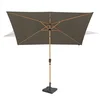 Image de VONROC Premium Stokparasol Rapallo 200x300cm - Incl. parasolvoet & beschermhoes   Rechthoekige parasol - Kantelbaar   UV werend doek   Houtlook   Taupe