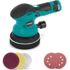 Image de VONROC Polijstmachine 12V - Ø 125mm - dual action - 2-in-1: polijsten en schuren - Incl. Accu, usb-c kabel, 4 polijstschijven en schuurpapier