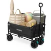 Image de VONROC Bolderkar   Met zitfunctie   Opvouwbaar   120 kg draagvermogen   115l inhoud   Massieve anti-lek wielen   Stevig stalen frame   Polyester 600D - Zwart