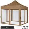 Image de VONROC Easy-Up Partytent - 3x3 m - Premium easy-up Partytent - Set incl. Muggennet zijwanden - Modulair Ontwerp   Opvouwbaar   Waterdicht   Stalen Frame - 50+ UV Bescherming - Incl. Opbergtas - Beige