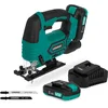 Image de VONROC Accu Decoupeerzaag 20V   4 pendelstanden   Zaaghoek instelbaar van -45° tot 45° - LED-werklamp   Stofzuig- en blaasfunctie   Incl. 3 zaagbladen - Incl. 2x 2.0Ah Accu en een snellader