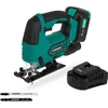 Image de VONROC Accu Decoupeerzaag 20V   4 pendelstanden   Zaaghoek instelbaar van -45° tot 45° - LED-werklamp   Stofzuig- en blaasfunctie   Incl. 3 zaagbladen - Incl. 4.0Ah Accu en snellader