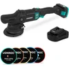 Image de VONROC PRO Excentrische Polijstmachine 20V - Ø 125mm - Brushless motor   7 snelheden (2000-5000/min) - Soft Start  Complete set incl. 2.0Ah Accu, Snellader en 5 Polijstschijven