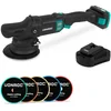 Image de VONROC PRO Excentrische Polijstmachine 20V - Ø 150mm - Brushless motor   7 snelheden (2000-5000/min) - Soft Start  Complete set incl. 2.0Ah Accu, Snellader en 5 Polijstschijven