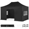 Image de VONROC Easy-Up Partytent   3x4.5 m - Premium easy-up Partytent - Set incl. Zijwanden - Modu-lair Ontwerp   Opvouwbaar   Waterdicht   Stalen Frame - 50+ UV Bescherming - Incl. Opbergtas - Zwart