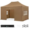 Image de VONROC Easy-Up Partytent   3x4.5 m - Premium easy-up Partytent - Set incl. Zijwanden - Modu-lair Ontwerp   Opvouwbaar   Waterdicht   Stalen Frame - 50+ UV Bescherming - Incl. Opbergtas - Beige