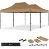 Image de VONROC Partytent   6x4.5 m   Premium easy-up Partytent - Set incl. 2x Tent en 1x Koppelsys-teem - Modulair Ontwerp   Opvouwbaar   Waterdicht   Stalen Frame - 50+ UV Bescherming - Incl. Opbergtassen   Beige