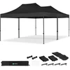 Image de VONROC Partytent   6x4.5 m   Premium easy-up Partytent - Set incl. 2x Tent en 1x Koppelsys-teem - Modulair Ontwerp   Opvouwbaar   Waterdicht   Stalen Frame - 50+ UV Bescherming - Incl. Opbergtassen   Zwart