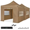 Image de VONROC Partytent   6x3 m   Premium easy-up Partytent - Set incl. 2x Tent, Zijwanden en Kop-pelsysteem - Modulair Ontwerp   Opvouwbaar   Waterdicht   Stalen Frame - 50+ UV Bescher-ming - Incl. Opbergtassen   Beige