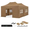 Image de VONROC Partytent   6x4.5 m   Premium easy-up Partytent - Set incl. 2x Tent, Zijwanden en Kop-pelsysteem - Modulair Ontwerp   Opvouwbaar   Waterdicht   Stalen Frame - 50+ UV Bescher-ming - Incl. Opbergtassen   Beige