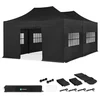 Image de VONROC Partytent   6x4.5 m   Premium easy-up Partytent - Set incl. 2x Tent, Zijwanden en Kop-pelsysteem - Modulair Ontwerp   Opvouwbaar   Waterdicht   Stalen Frame - 50+ UV Bescher-ming - Incl. Opbergtassen   Zwart