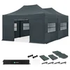 Image de VONROC Partytent   6x4.5 m   Premium easy-up Partytent - Set incl. 2x Tent, Zijwanden en Kop-pelsysteem - Modulair Ontwerp   Opvouwbaar   Waterdicht   Stalen Frame - 50+ UV Bescher-ming - Incl. Opbergtassen   Grijs