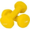 Image de Tunturi Dumbbell set - 2 x 1,5 kg - Vinyl - Geel - Incl. gratis fitness app