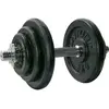 Image de Tunturi Dumbell Gietijzer totaal 20kg - Halterset met schroefsluiting - Dumbbell set - 1 halterstang - 30mm - incl. gratis fitness app