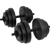 Image de Tunturi Gewichten - Halterset - Dumbbell Set - 2 Stuks - Totaal 28kg - Zwart - Vinyl - incl. gratis fitness app