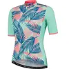 Image de Rogelli Leaf Fietsshirt - Korte Mouwen - Dames - Mint, Coral - Maat XL