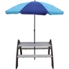 Image de AXI Kylo Picknicktafel in Grijs/Wit met Parasol in Blauw - Picknick set voor kinderen van hout