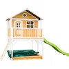 Image de AXI Marc Speelhuis in Bruin/Wit - Met Verdieping, Limoen Groene Glijbaan en Zandbak - Speelhuisje voor de tuin / buiten - FSC hout - Speeltoestel voor kinderen