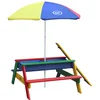 Image de AXI Nick Zand & Water Picknicktafel in Regenboog kleuren - Verstelbare Parasol - FSC hout - Picknick tafel voor kinderen van hout