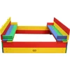 Image de AXI Ella Houten Zandbak in Regenboog kleuren - Met Zitbankjes en Deksel - FSC hout - 100x95x20cm - Zandbak voor kinderen