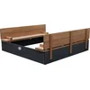 Image de AXI Ella XL Houten Zandbak in Antraciet/Bruin- Met Zitbankjes en Deksel - FSC hout - 120x120x20cm - Zandbak voor kinderen