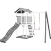 Image de AXI Beach Tower Speeltoestel in Grijs/Wit - Speeltoren met Zandbak, Schommel en Grijze Glijbaan - FSC hout - Speelhuis op palen voor de tuin