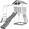 Image de AXI Beach Tower Speeltoestel in Grijs/Wit - Speeltoren met Klimrek, Grijze Glijbaan en Zandbak - FSC hout - Speelhuis op palen voor de tuin