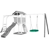 Image de AXI Beach Tower Speeltoestel in Grijs/Wit - Speeltoren met Klimrek, Summer Nestschommel, Grijze Glijbaan en Zandbak - FSC hout - Speelhuis op palen voor de tuin