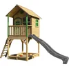 Image de AXI Sarah Speelhuis Bruin/groen - FSC - Platform 118 cm - Zandbak incl. hoes - Grijze glijbaan