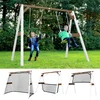 Image de AXI 4-in-1 SportsFun in Wit/Bruin - 4-in-1 Frame voor schommel, voetbal, volleybal en tennis - Schommelframe met net voor diverse sporten - FSC hout