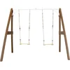 Image de AXI Dubbele Houten Schommel in Bruin/Wit - FSC hout - Vrijstaande schommelset met 2 houten schommelzitjes - Schommelset voor kinderen - 10 jaar Garantie!